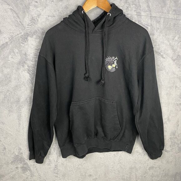 Call your Mother Men Sweatshirt Size Large Black Hoodie Skeleton Surfing Skater - Picture 3 of 7